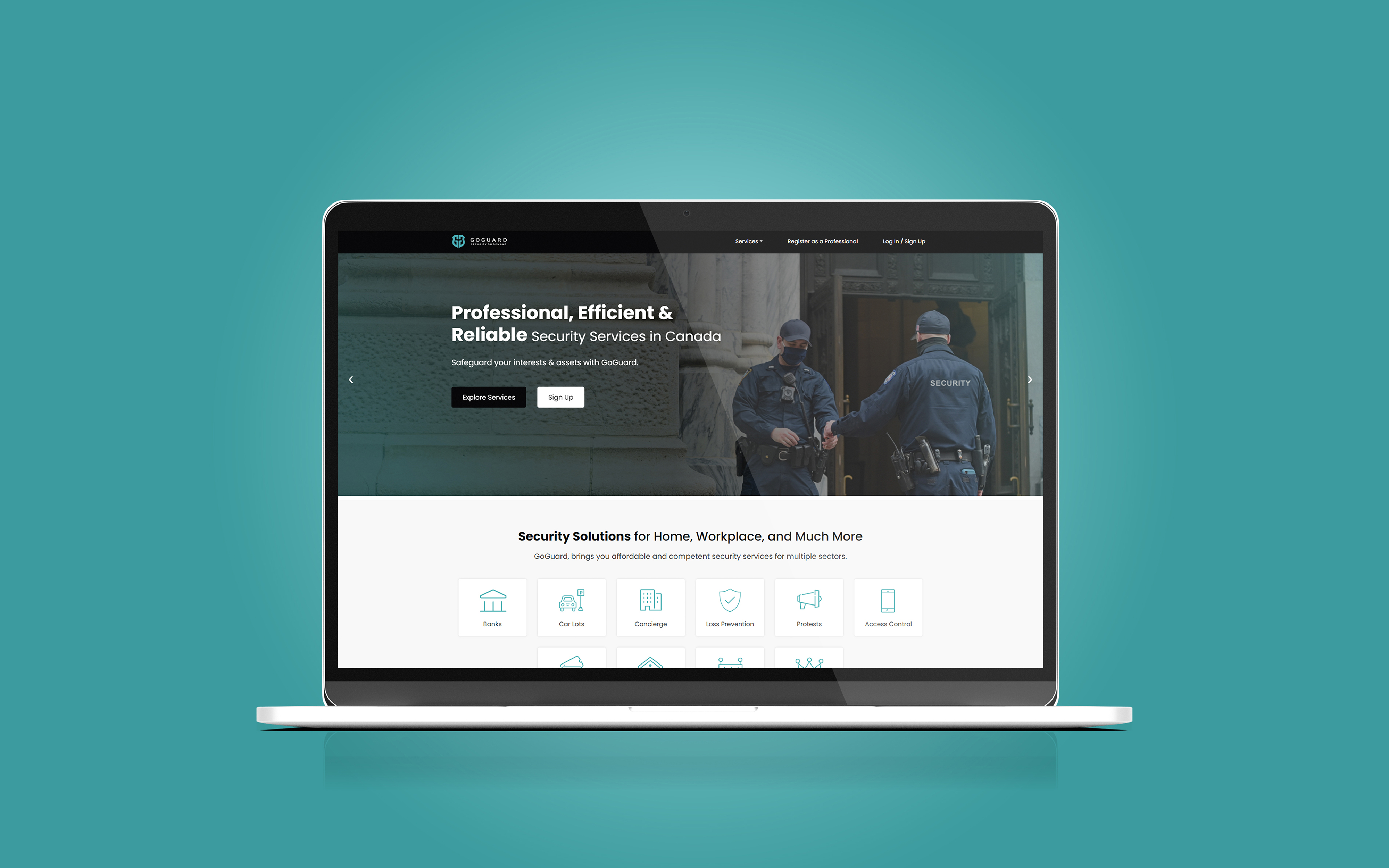 Security Solutions Mobile App & Web Design